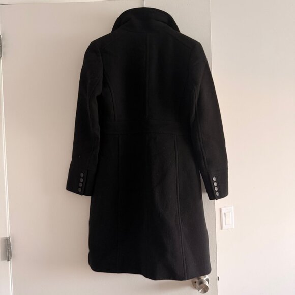 J.Crew Black Wool Blend Tailored Button Front Coat - Picture 6 of 6